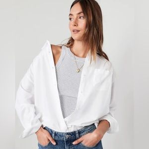Oversized boyfriend shirt - white button up